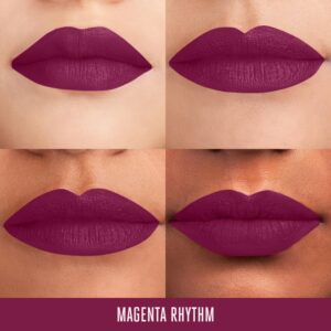 Lakmé Absolute Matte Melt Mini Liquid Lip Colour, velvety matte finish, long-wear & featherlight, intense color payoff in one single stroke, travel-friendly pack, with rosehip oil, liquid lipstick, Magenta Rhythm