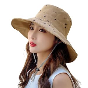 PALAY® Bucket Hat for Women, Breathable Wide Brim Sun Hats for Womens, Reversible Cotton Prints Hat for Daily Activities, Travel, Camping
