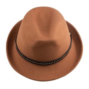 The Tie Hub Vintage Solid Brown Fedora Hat – Classic and Stylish Wool Felt Hat