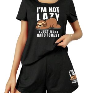 SMOWKLY Women's Cotton Half Sleeve T-Shirt & Short Pyjama Set || Printed Top & Shorts Nightsuit Pair for Women || Casual Two-Piece Co-Ords Outfits