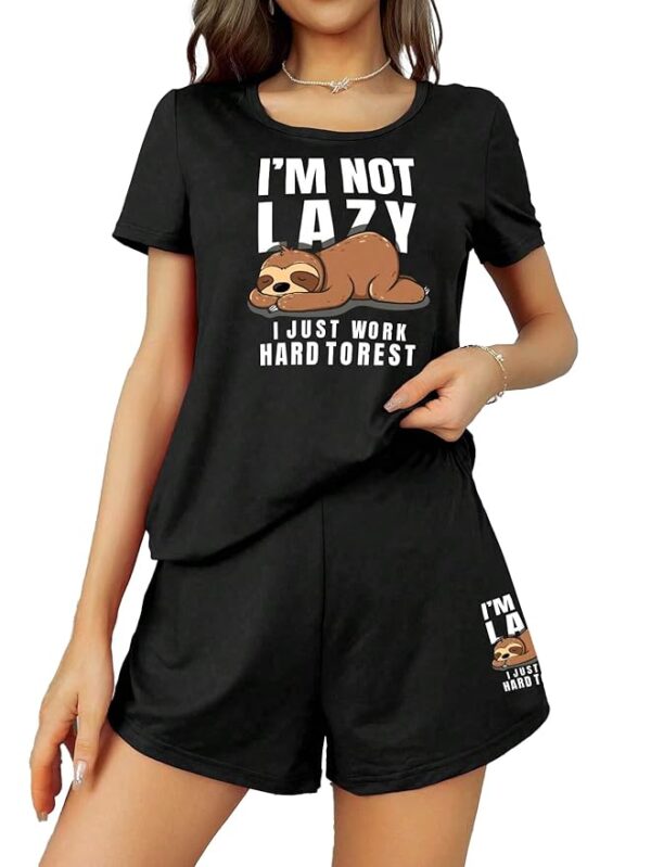 SMOWKLY Women's Cotton Half Sleeve T-Shirt & Short Pyjama Set || Printed Top & Shorts Nightsuit Pair for Women || Casual Two-Piece Co-Ords Outfits