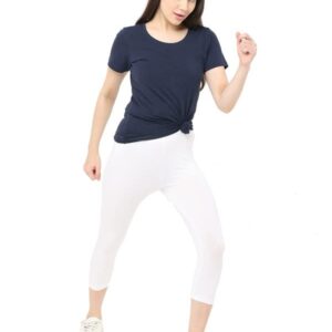 Robinbosky Premium Stretchable Cotton Capri Legging for Women | Suitable for Formal wear & Casual wear | High-End Elastic Makes. The Leggings Squat Proof and Durable for Travel, Yoga, & Workout.