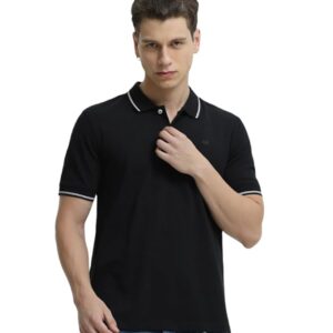 TURMS Men's Anti Stain Anti Odor Water Repellent Collared Neck Half Sleeves Tailored Fit Stretchable Casual Polo T-Shirt | Cotton Rich | Solid | Sports wear | Available in Plus Sizes (Pack of 1)