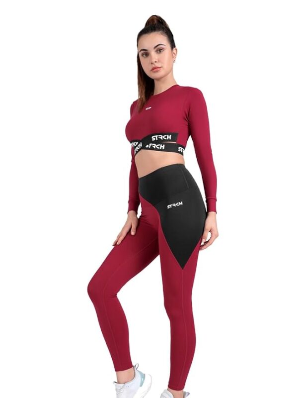 STRCH Precision-Fit Leggings for Women - 4-Way Stretch, No-Roll Waistband, Lightweight & Breathable Nylon, Perfect for Gym, Yoga, Running, and Performance Activities