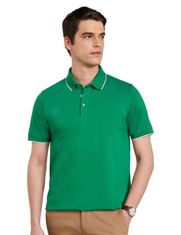 Symbol Premium Men's Cotton Stretch Solid Polo T-Shirt (Regular Fit | Pique Knit)